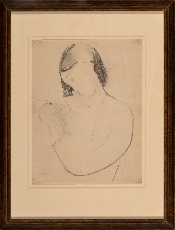 Amedeo Modigliani, ‘Busta di donna con testa di profile’, 1916, Drawing, Collage or other Work on Paper, Pencil on paper, Heritage Auctions