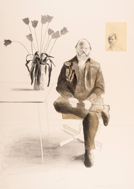 David Hockney, ‘Henry Seated With Tulips (Tokyo 177)’, 1976, Print, Lithograph printed in black and cream, Forum Auctions
