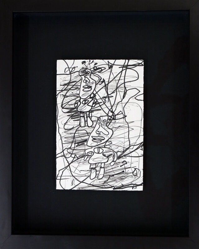 Jean Dubuffet, ‘Dessin Bonpiet Beau Neuille’, 1982, Drawing, Collage or other Work on Paper, Ink on paper with collage, Rosenfeld Gallery LLC