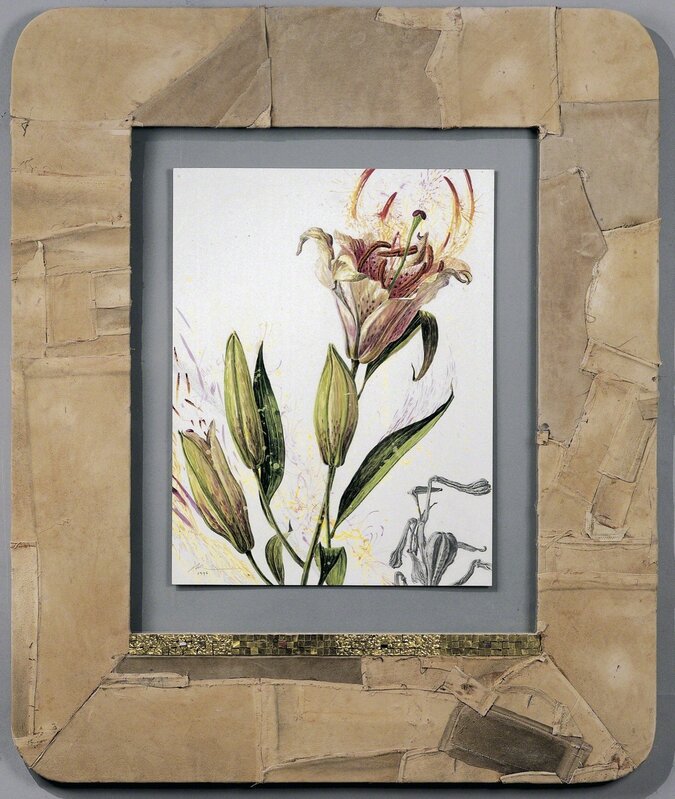 Nall, ‘Lily in Leather Frame’, 1996, Mixed Media, Watercolor and mixed media, Octavia Art Gallery
