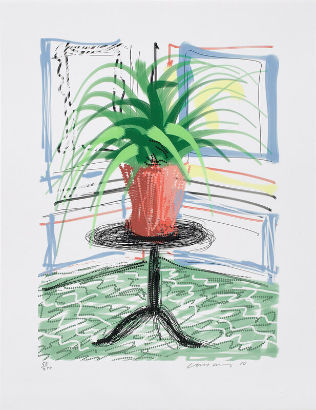 David Hockney, ‘A Bigger Book, Art Edition C’, 2010-2016, Other, IPad drawing in colors, printed on archival paper, with the illustrated 680-page chronology book, original print portfolio and adjustable book stand designed by Marc Newson, contained in the original cardboard box, Phillips