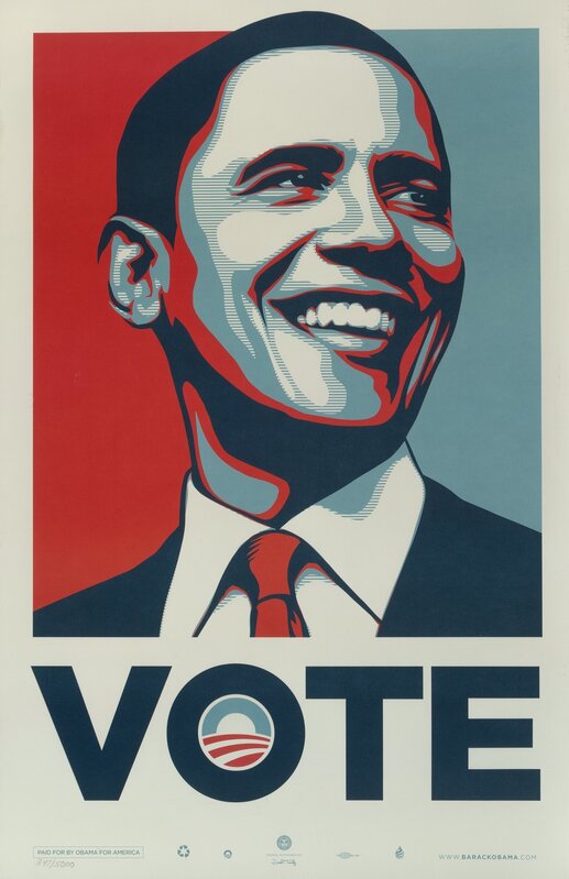 Shepard Fairey, ‘Vote’, c. 2008, Print, Offset lithograph in colors on wove paper, Heritage Auctions