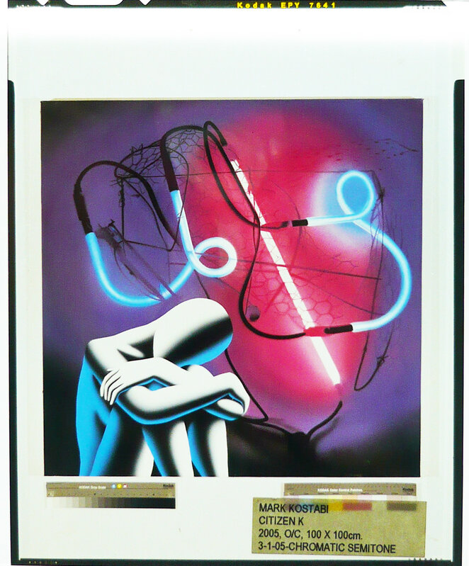 Mark Kostabi, ‘Lot of 20 artworks on negative photographic film’, 2009-2012, Ephemera or Merchandise, Original photographic negative on color film, La Maison de la Petite Sara