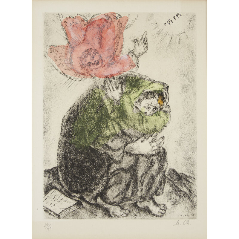 Marc Chagall, ‘The Prayer of Isaiah,  from The Bible’, 1958, Print, Etching with hand-coloring on Arches, Freeman's