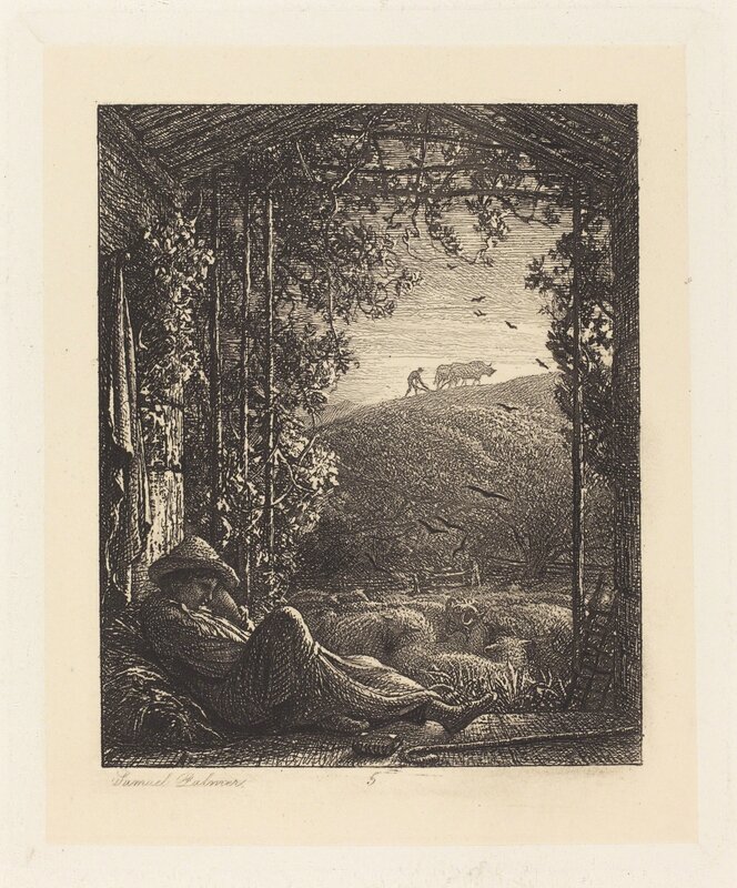 Samuel Palmer, ‘The Sleeping Shepherd; Early Morning’, 1857, Print, Etching on mounted china paper, National Gallery of Art, Washington, D.C.