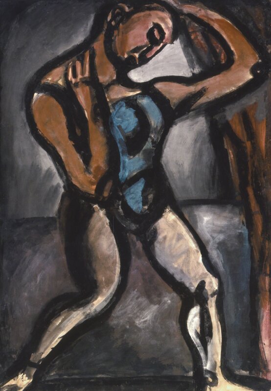 Georges Rouault, ‘Le Lutteur, no. 3 (The Wrestler, No. 3; also called Acrobat XV)’, 1913, Painting, Gouache and oil on paper mounted on canvas, Art Resource