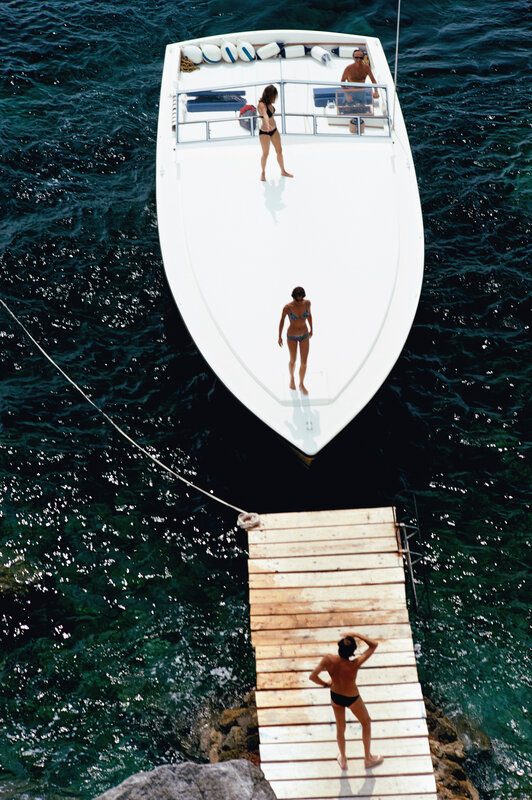 Slim Aarons, ‘Speedboat Landing’, 1973, Photography, C-type, [FEUTEU]