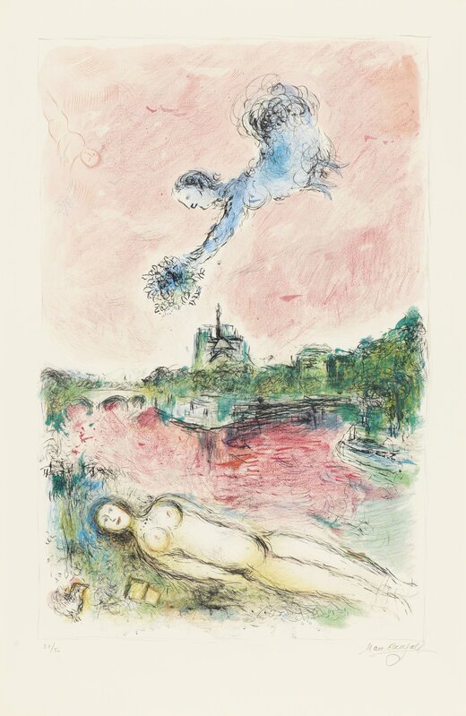 Marc Chagall, ‘View sur Notre-Dame’, 1980, Print, Lithograph in colors, on Arches paper, Christie's