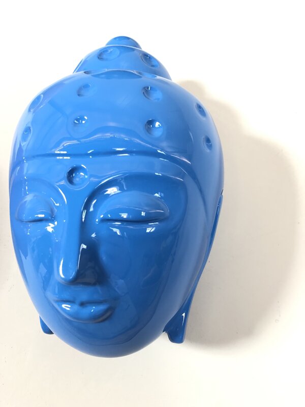 Tal Nehoray, ‘Contemporary buddha head sculpture - painted in blue car paint’, 2019, Sculpture, Ceramic painted in car paint, Contempop Gallery