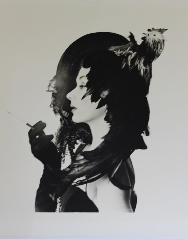 Irving Penn, ‘Woman in Chicken Hat,New York  1949’, 1984, Photography, Platinum Print mounted on Alum, Hal Katzen Gallery