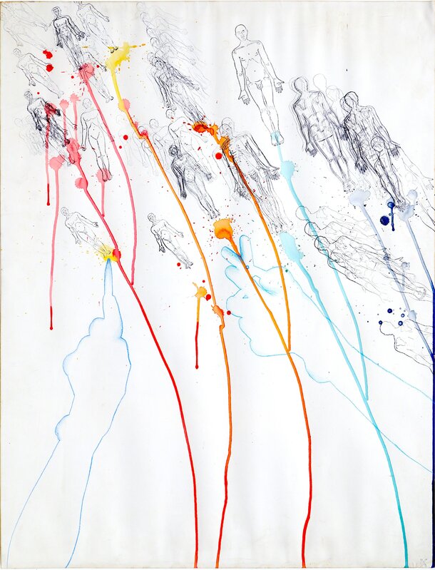 Kiki Kogelnik, ‘For the Bergers’, 1966, Drawing, Collage or other Work on Paper, Watercolor on Paper, RoGallery
