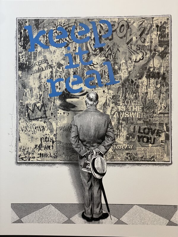 Mr. Brainwash, ‘Street Connoisseur "Keep It Real" Mr. Brainwash hand finished Contemporary Street Art’, 2022, Mixed Media, Fine Art Cream Cotton Paper With Hand Finishing., New Union Gallery
