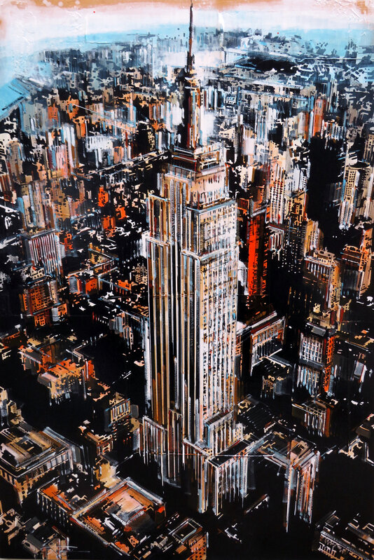 Andrea Gnocchi, ‘Empire State Building’, 2020, Painting, Mixed media on board, Galleria Punto Sull'Arte