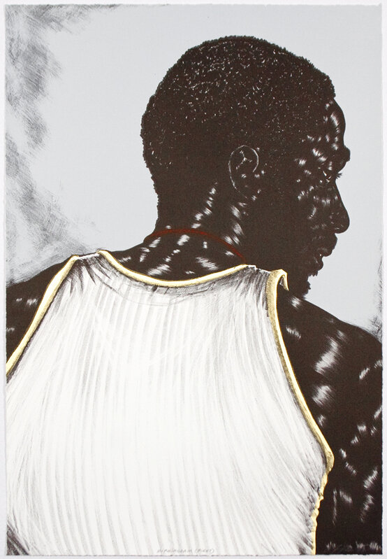 Toyin Ojih Odutola, ‘Birmingham (right)’, 2014, Print, Four-color lithograph with gold leaf, Tamarind Institute