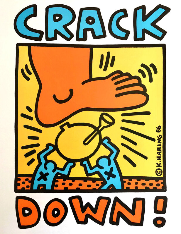 Keith Haring, ‘Crack Down! (Prestel 47)’, 1986, Print, Offset Lithograph, Oliver Clatworthy Gallery Auction