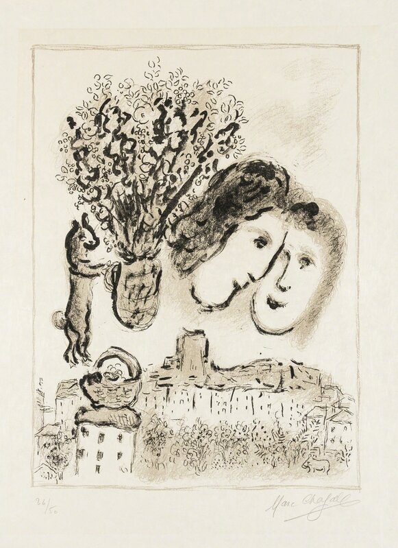 Marc Chagall, ‘Double Visage Gris (Mourlot 732)’, 1974, Print, Lithograph, Forum Auctions