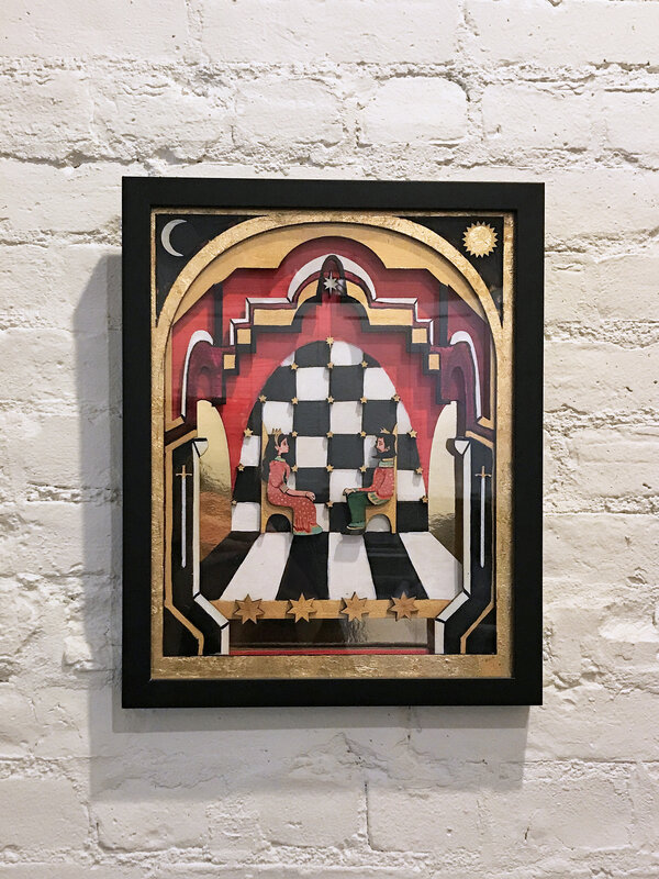 Deming King Harriman, ‘United At The Palace’, 2019, Painting, Mixed Media; Laser Cut Wood, Acrylic & Gold Leaf Framed, BBAM! Gallery