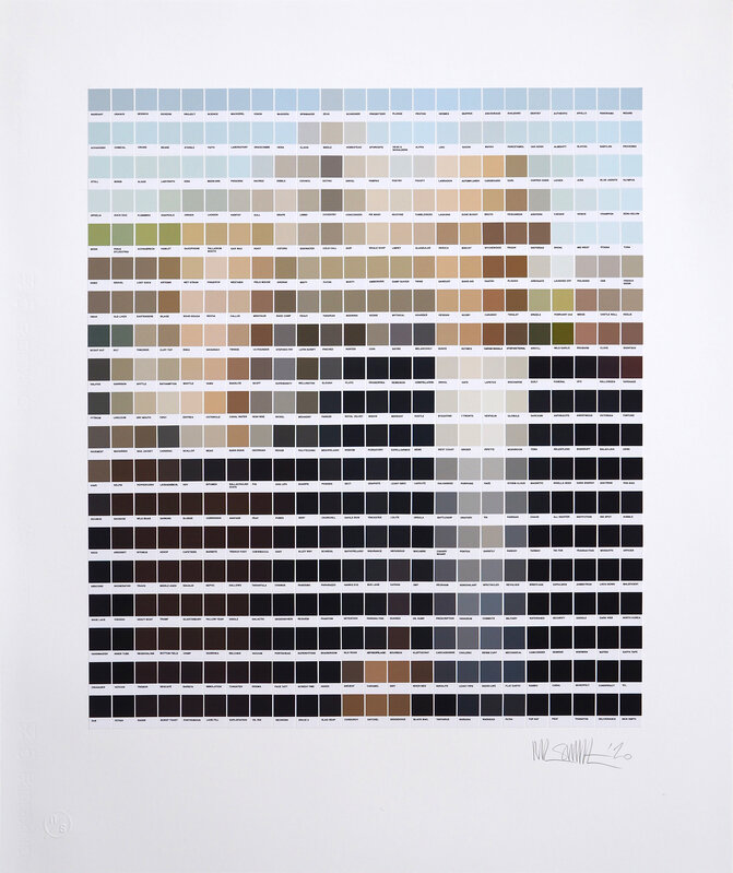 Nick Smith, ‘American Gothic 4’, 2020, Drawing, Collage or other Work on Paper, 456 colour chip collage on Fabriano 5 300gsm paper, Rhodes