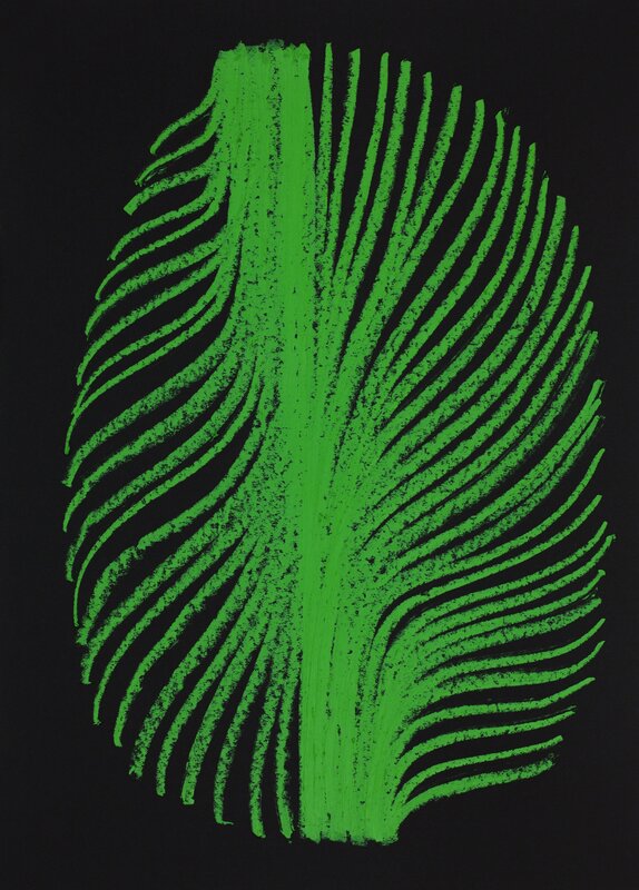Najia Mehadji, ‘Green spirit 3’, 2018, Painting, Oil stick on black paper, L'Atelier 21