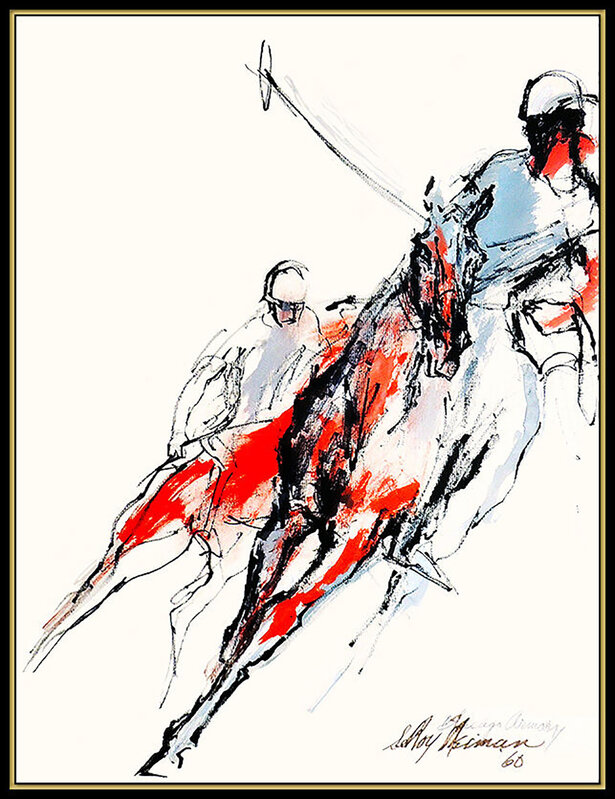 LeRoy Neiman, ‘On the Run’, Mid-20th Century , Drawing, Collage or other Work on Paper, Acrylic Gouache and Ink on Art Paper, Original Art Broker