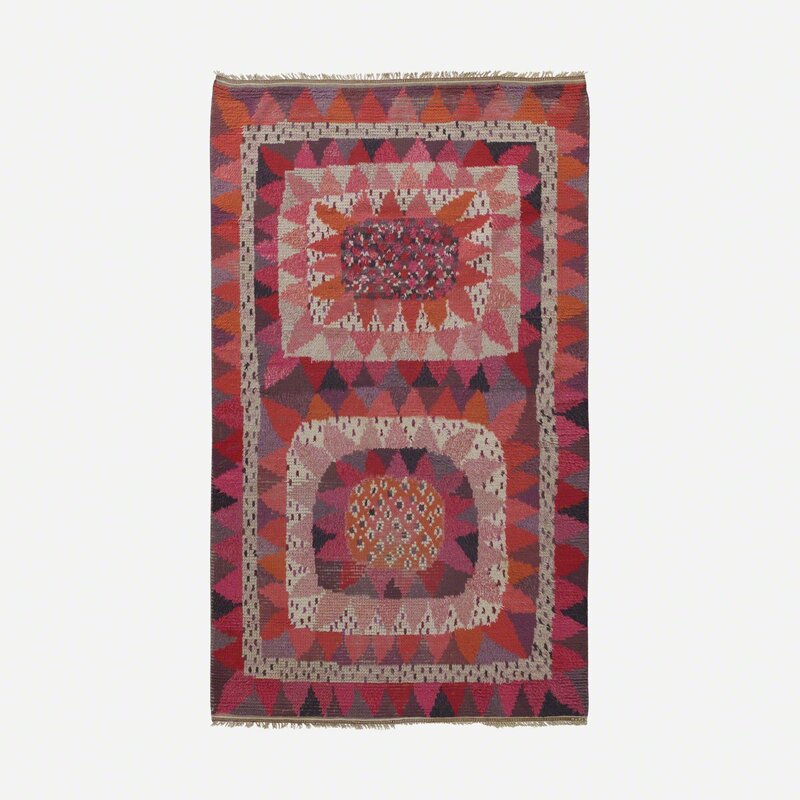 Marianne Richter, ‘Solrosen rya carpet’, 1948, Design/Decorative Art, Hand-knotted wool, Rago/Wright/LAMA/Toomey & Co.