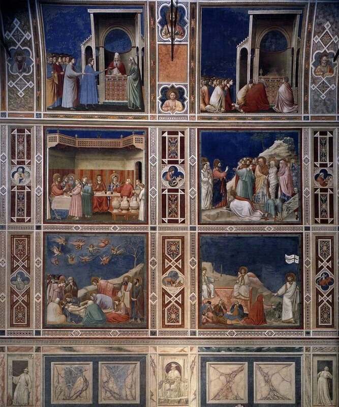 Giotto, ‘Frescoes on north wall of Scrovegni (Arena) Chapel’, 1305-1306, Painting, Fresco, Art History 101