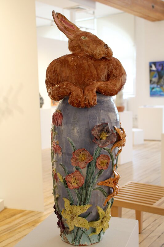 Kate Missett, ‘Rabbit in Flower Garden’, 2010, Sculpture, Ceramic, Carter Burden Gallery