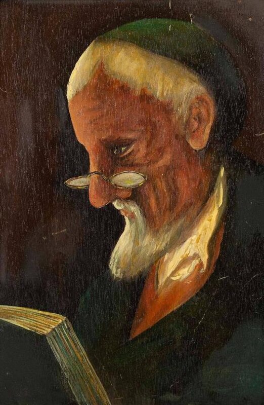 Unknown, ‘Belgian Modernist Judaica Portrait of a Rabbi’, 20th Century, Painting, Canvas, Oil Paint, Lions Gallery