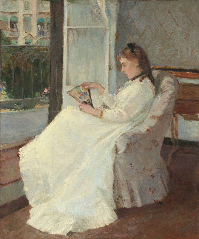 Berthe Morisot, ‘The Artist's Sister at a Window’, 1869, Painting, Oil on canvas, National Gallery of Art, Washington, D.C.