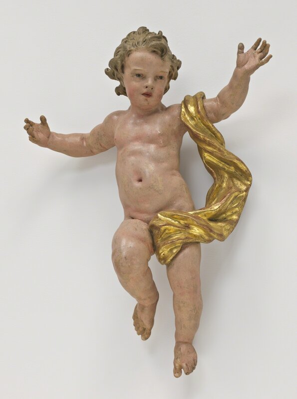 ‘Jubilant Putto (possibly The Infant Christ)’, ca. 1750, Sculpture, Polychromed and gilded linden, National Gallery of Art, Washington, D.C.