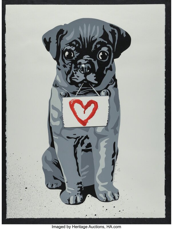 Mr. Brainwash, ‘Heart Dog’, 2009, Print, Screenprint in colors with handcoloring on wove paper, Heritage Auctions