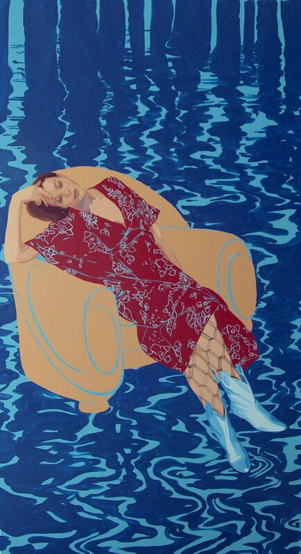 C. Finley, ‘CANCER Water Embracing Her Ebbs and Flows (Twin Bed)’, 2016, Painting, Acrylic on Canvas, TOTH GALLERY