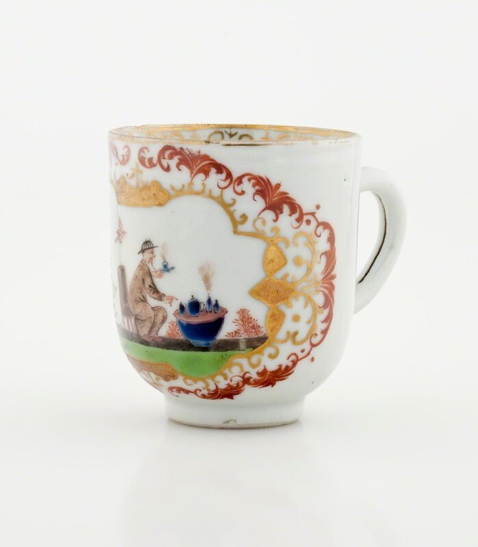 ‘Coffee Cup, Teacup and Saucer’, about 1740, Other, Porcelain with overglaze enamels and gold, Indianapolis Museum of Art at Newfields