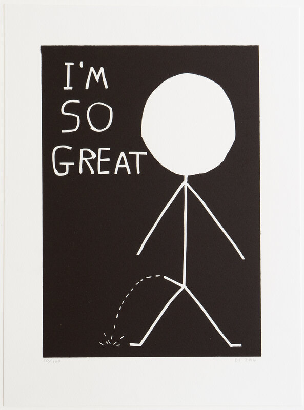 David Shrigley, ‘I'm So Great’, 2014, Print, Linocut on paper, Artsy x Capsule Auctions