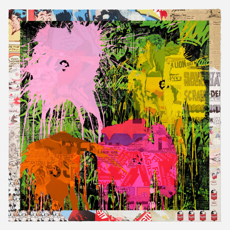 Mr. Brainwash, ‘Flowah$ (Unique)’, 2021, Drawing, Collage or other Work on Paper, Mixed media on paper, Rago/Wright/LAMA