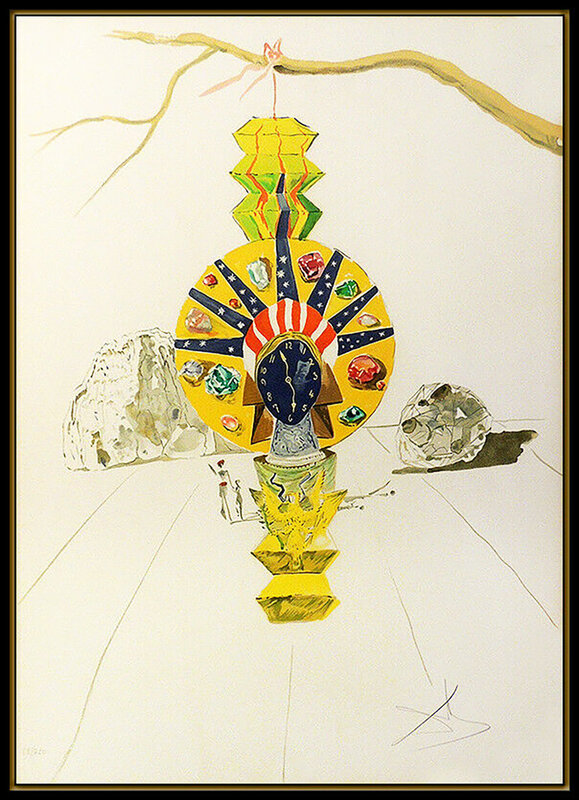 Salvador Dalí, ‘Salvador Dali American Clock Time Hand Signed Color Lithograph Surreal Artwork’, 1976, Print, Color Lithograph, Original Art Broker
