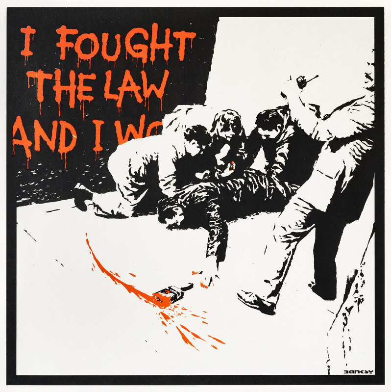 Banksy, ‘I Fought The Law’, 2004, Screen print in colours on paper, Tate Ward Auctions