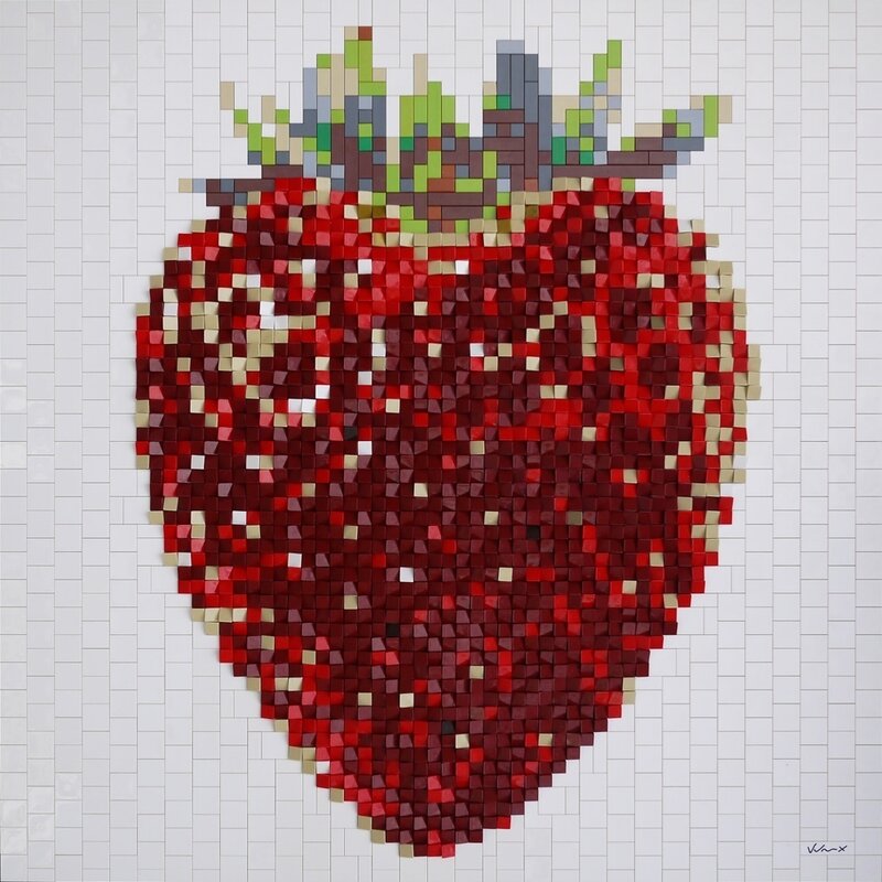 Andre Veloux, ‘Red Strawberry’, 2020, Painting, Lego on Tile Board, Parlor Gallery