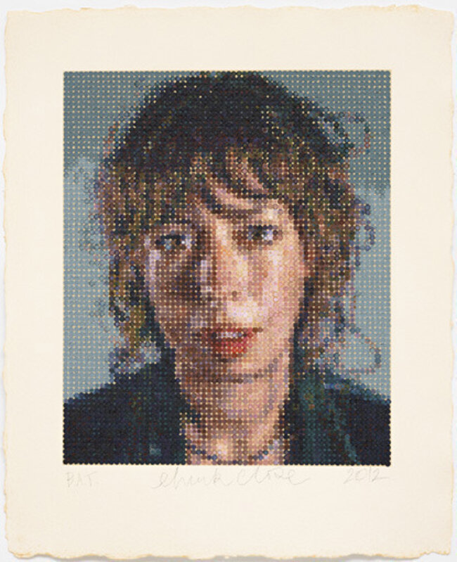 Chuck Close, ‘Cecily’, 2012, Print, Multiples made using felt stamps to hand apply oil paints on a silk screen ground., Contessa Gallery