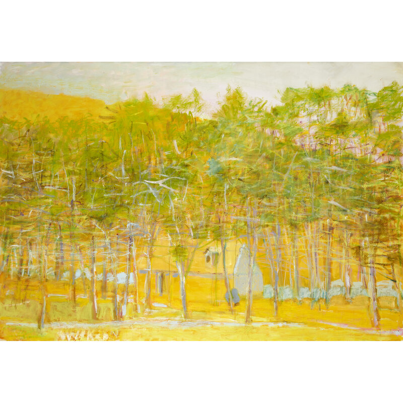 Wolf Kahn, ‘Yellow Barn Half Hidden’, 2011, Painting, Oil on canvas, Freeman's