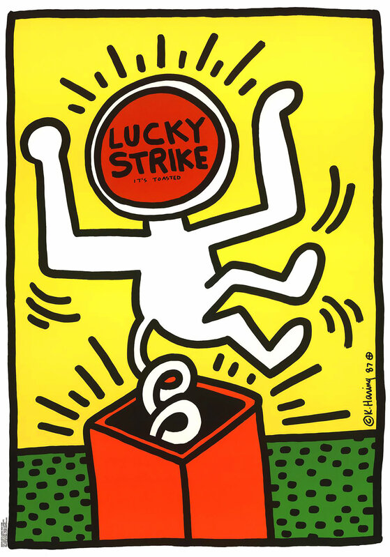Keith Haring, ‘Keith Haring Lucky Strike ’, 1987, Posters, Silkscreen poster in colors, Lot 180 Gallery