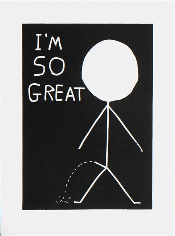 David Shrigley, ‘I'm So Great’, 2014, Print, Linocut on paper, Hang-Up Gallery