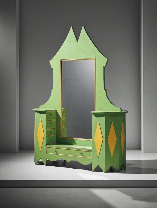 Giacomo Balla, ‘Unique vanity’, ca. 1918, Design/Decorative Art, Painted oak, mirrored glass, brass, Phillips