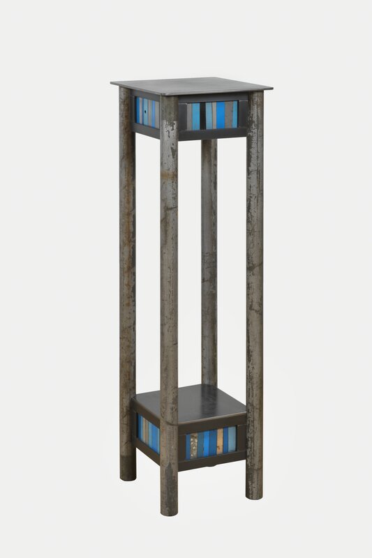 Jim Rose, ‘Strip Quilt Pedestal’, 2018, Design/Decorative Art, Hot-rolled steel, found painted steel, Gallery VICTOR