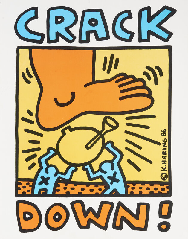 Keith Haring, ‘Crack Down!’, 1986, Print, Offset lithograph in colours on paper, Tate Ward Auctions
