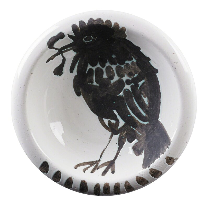 Pablo Picasso, ‘Ashtray, "Bird with Worm (Oiseau au Ver)," France’, 1952, Design/Decorative Art, Glazed earthenware with oxidized paraffin decoration,, Rago/Wright/LAMA