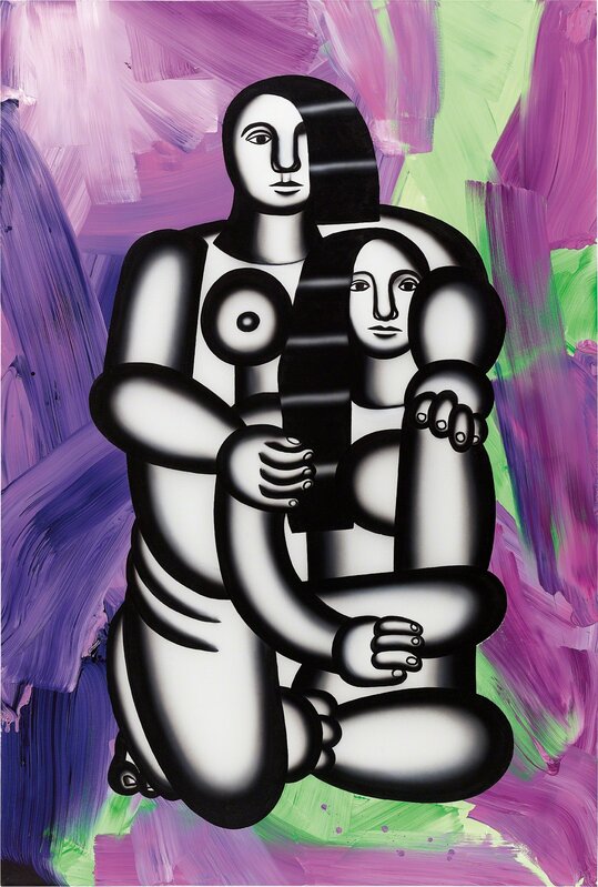 Anselm Reyle, ‘Les deux figures (nues sur fond abstrait turbulent)’, 2006, Painting, Oil on canvas, Phillips