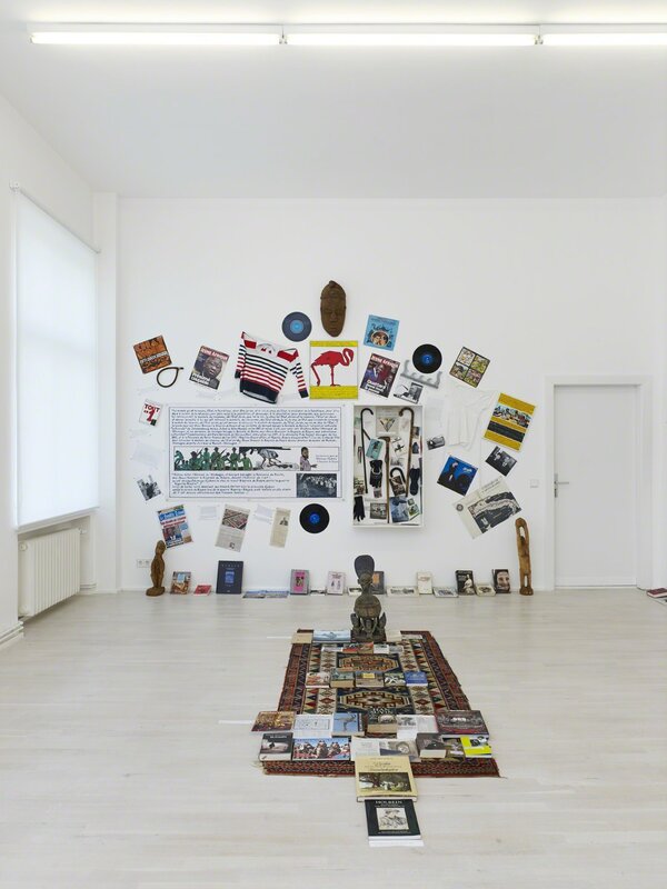 Georges Adéagbo, ‘ „Les artistes et l‘écriture“..!’, 2014, Installation, Mixed Media. (The whole installation consists of three walls and a floor sculpture.), Barbara Wien