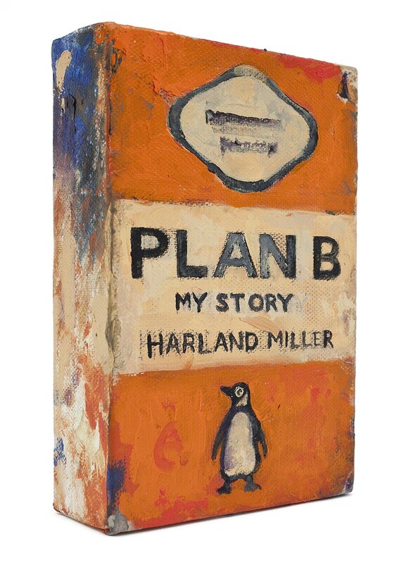 Harland Miller, ‘Plan B , My Story’, 2011, Painting, Oil on Canvas , 15x 10 x 3cm, Miniature Museum Ria and Lex Daniels