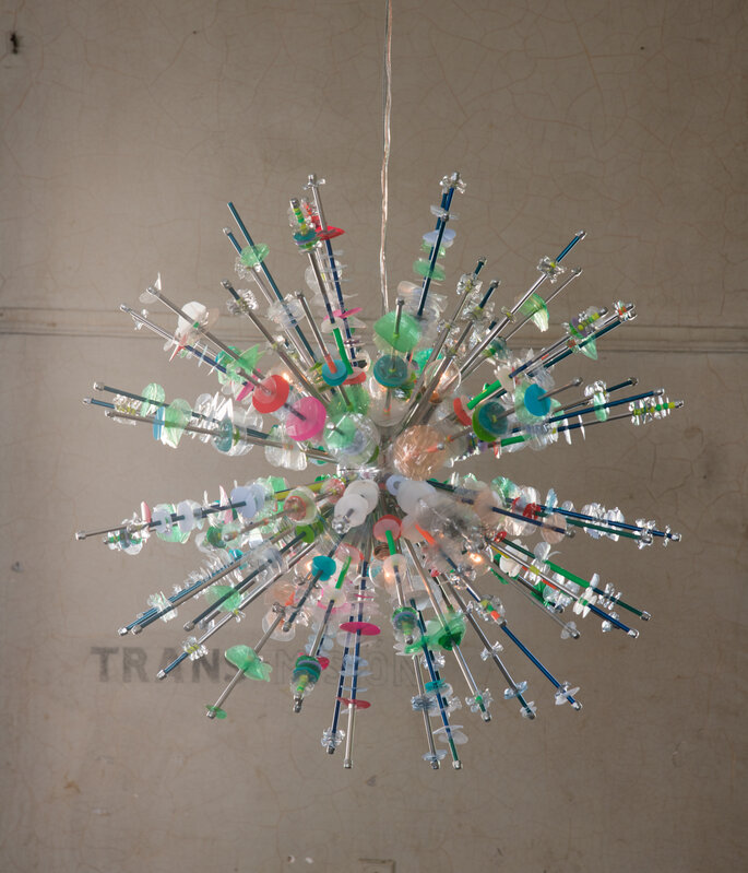 Thierry Jeannot, ‘Orion Chandelier’, 2022, Sculpture, Recycled PET plastic bottle parts, acrylic, stainless steel, ammann//gallery